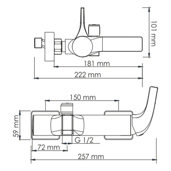 Смеситель для ванны WasserKRAFT Sauer с коротким изливом 7101 (детальная фотография), для ванны