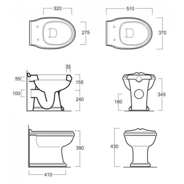 Схема (детальная фотография), без бачка, со скрытым бачком