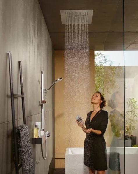 Верхний душ Hansgrohe Raindance E 26252 квадратный (детальная фотография), хром