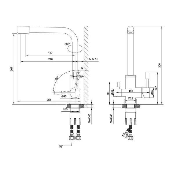 Смеситель для питьевой воды Lemark Expert с подключением к фильтру с питьевой водой золотой LM5061LGN (детальная фотография), для кухни, для питьевой воды с фильтром