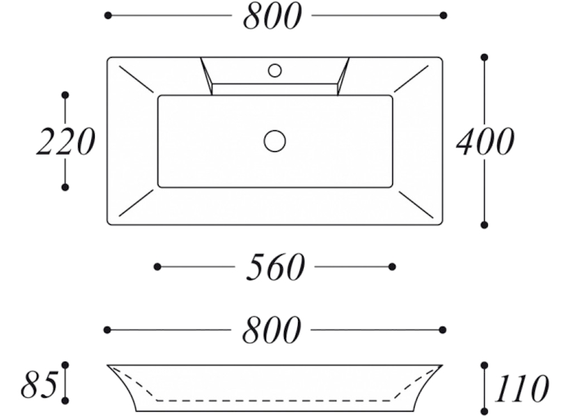 Схема (детальная фотография), накладные (на столешницу)