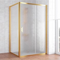 Душевой уголок профиль золотой стекло шиншилла Vegas-glass