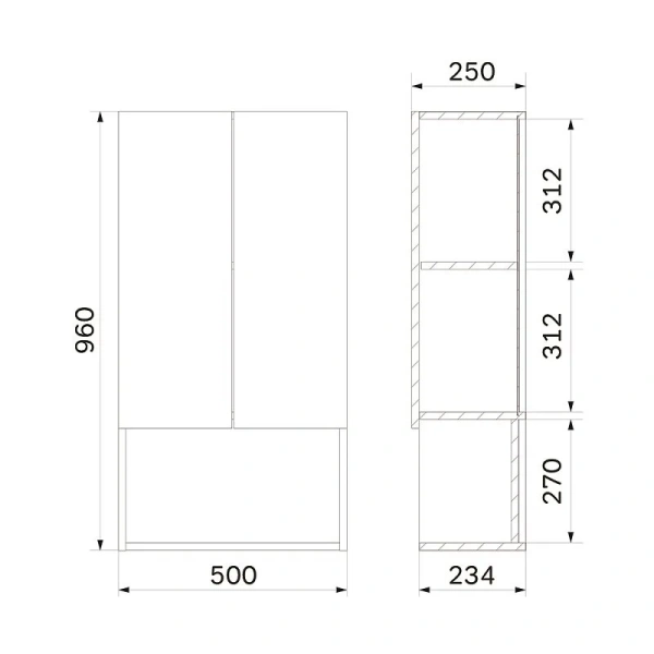 Шкаф подвесной Am.Pm X-Joy 50 см белый глянец M85CHX05021WG (детальная фотография), в наличии