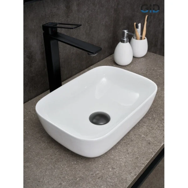 Раковина GID Geometrico N1334 36 см белая 51237 (детальная фотография), керамические