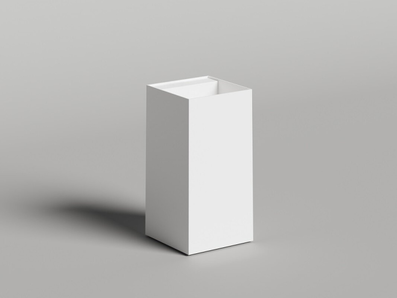 Раковина напольная Salini Armonia Square Top 01 белая глянцевая 130511TG (детальная фотография), квадратная, моноблок