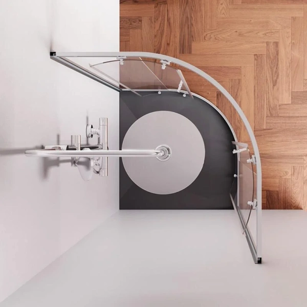 Душевой уголок Am.Pm X-Joy W88G-205-080 80x80 см с прозрачным стеклом (детальная фотография), современные, hi-tech