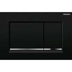 Клавиша смыва Geberit Sigma 30 черная/полоска глянцевый хром