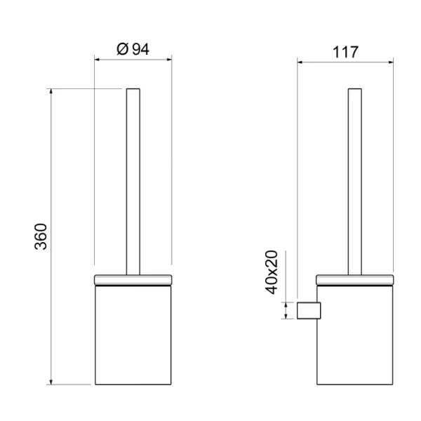 Ершик Timo Luiro хром 18661/00 (детальная фотография), современные, hi-tech