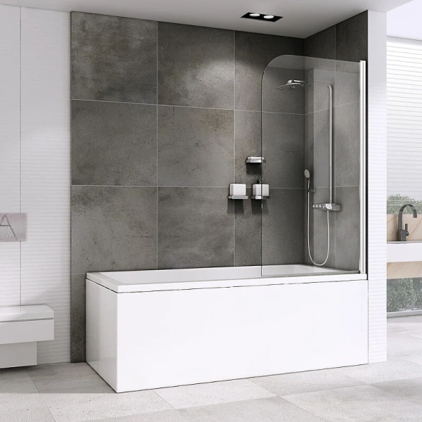 Шторка для ванны Abber Ewiges Wasser 80x140 см профиль хром AG52080 (детальная фотография)