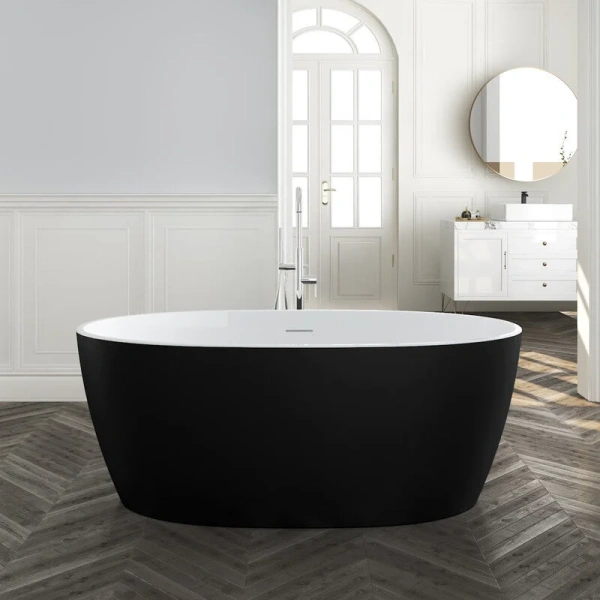 Ванна акриловая Corpa Nera Bosso CN130104, 170 х 76 см, черный матовый (детальная фотография), без гидромассажа