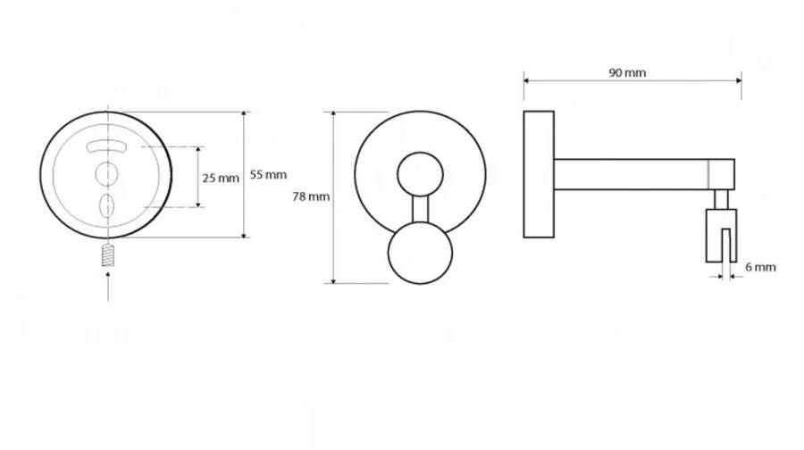 Держатель для откидного зеркала Bemeta Omega хром 301501131 (детальная фотография), современные, hi-tech