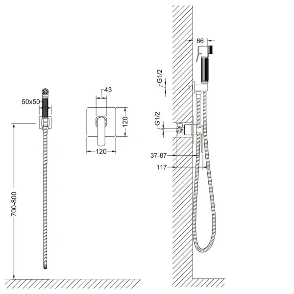 Гигиенический душ Timo Torne (детальная фотография), для туалета