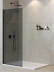 Душевая перегородка Cezares Liberta 100 см стекло графит, профиль черный