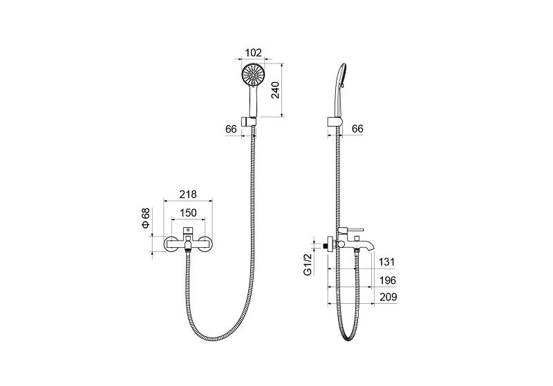 Смеситель для ванны Акватек Европа оружейная сталь AQ1349BGM (детальная фотография), для ванны