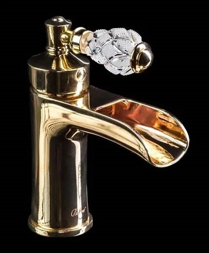 Смеситель для раковины Boheme Vogue Crystal золото 211-CRST (детальная фотография)