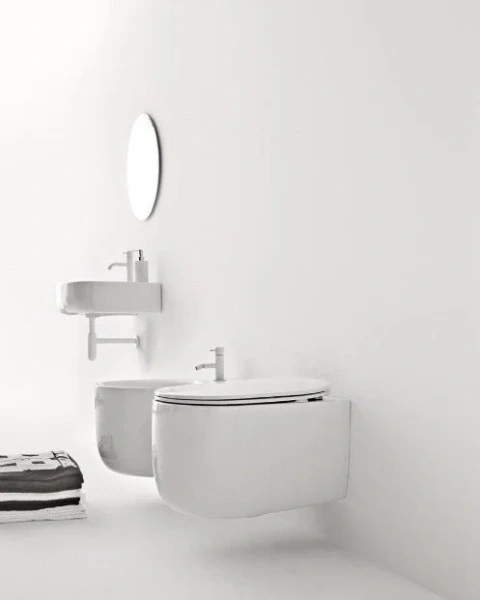 Унитаз подвесной Kerasan Nolita белый 531501 (детальная фотография), современные, hi-tech, круглые