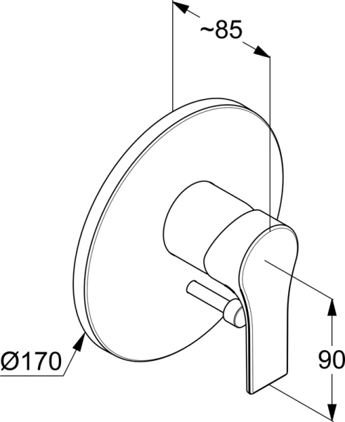 Смеситель для душа Kludi Zenta SL встраиваемый 486500565 (детальная фотография), округлая форма