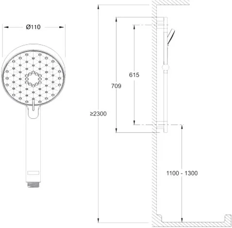 Душевой гарнитур Jacob Delafon Awaken хром E99898RU-CP (детальная фотография), душевые гарнитуры