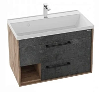 Тумба под раковину подвесная Grossman Реал 80 см веллингтон/бетон