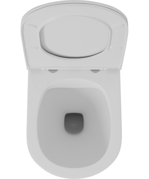 Унитаз подвесной D&K Venice безободковый белый DT1026016 (детальная фотография), недорогие, безободковые, сиденье с микролифтом , с антивсплеском