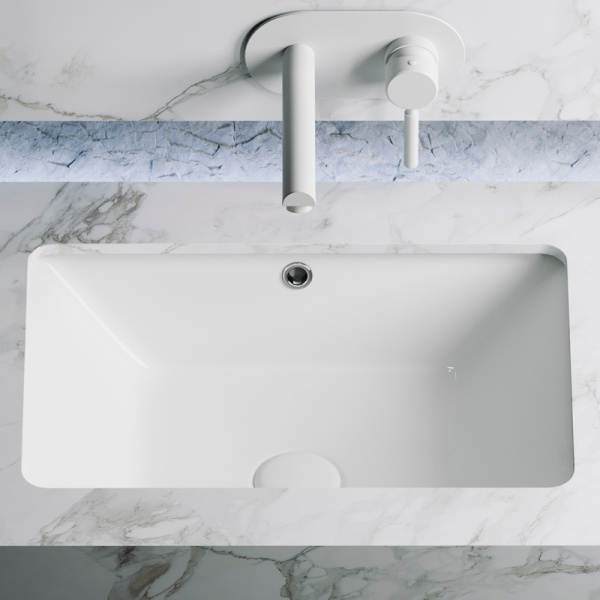 Раковина Ceramica Nova Element 55 см прямоугольная CN6045 (детальная фотография), встраиваемые (в столешницу)