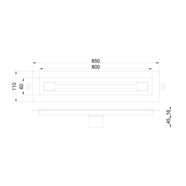 Душевой лоток Boheme B&T Infinity 60 см хром 981-60-CR (детальная фотография), душевой лоток