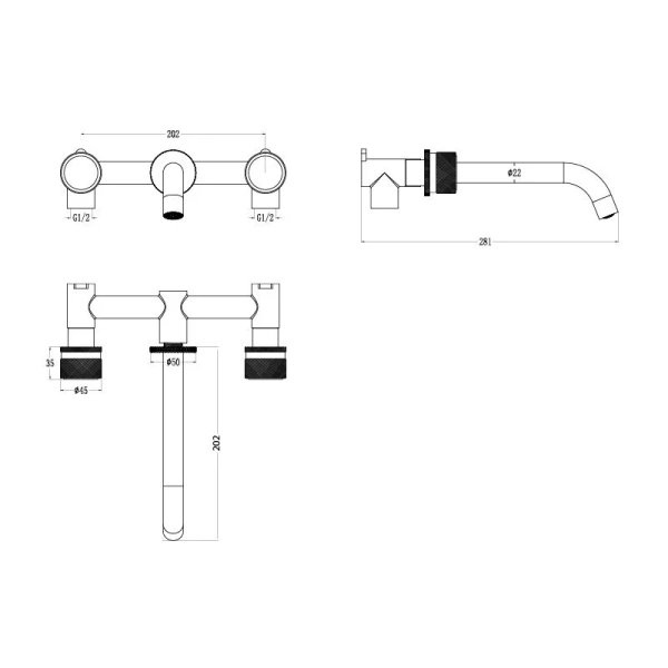 Смеситель для раковины Boheme Elegante золото 152-2-G-EL (детальная фотография), для раковины