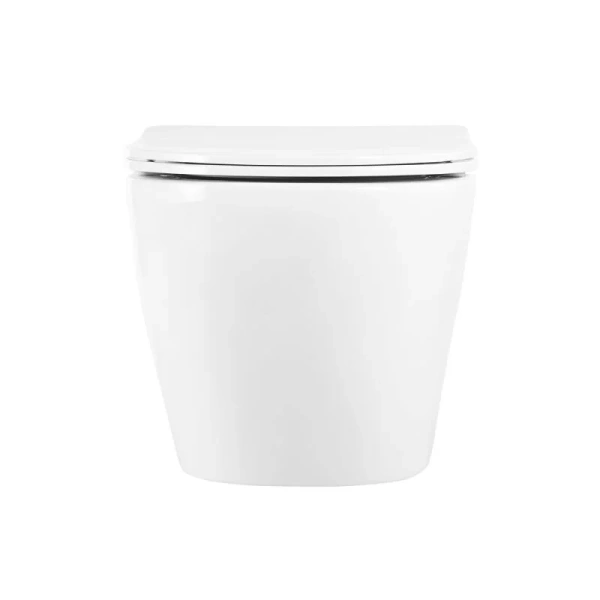 Унитаз подвесной BelBagno Uno с сиденьем BB3105CHR/SC (детальная фотография), недорогие, безободковые, сиденье с микролифтом , с антивсплеском