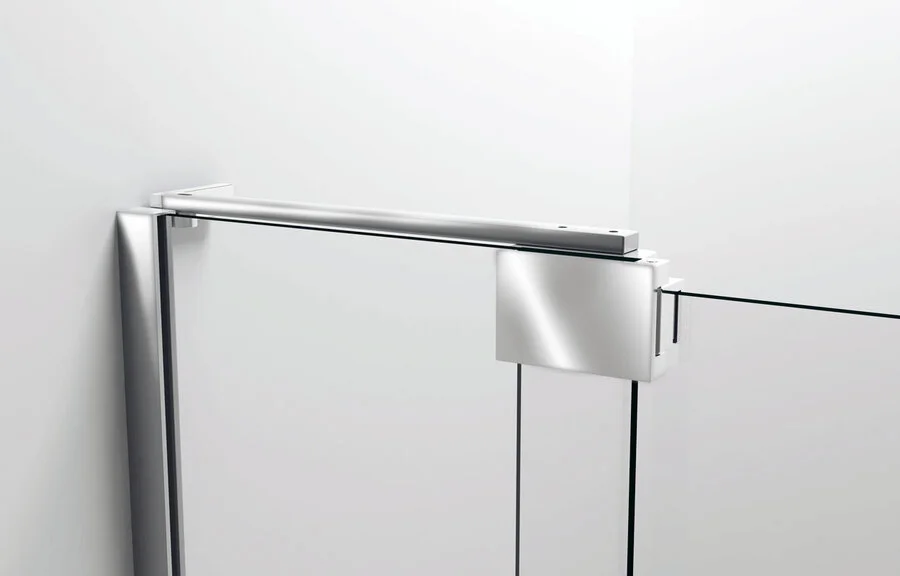 Душевая дверь в нишу Vincea Extra 90 см профиль черный, стекло прозрачное VDP-1E8090CLB (детальная фотография), черные