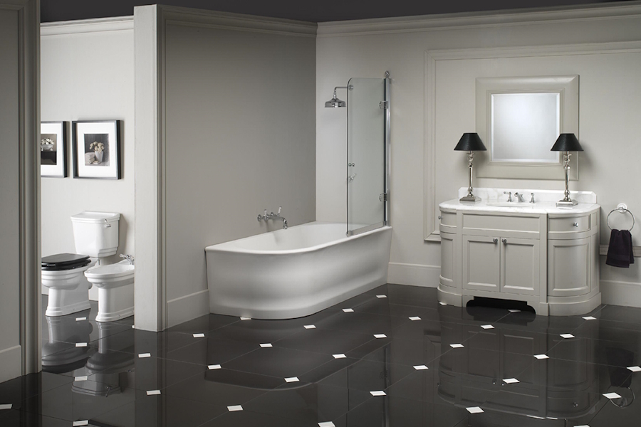 Ванна угловая правосторонняя из материала White Tec, цвет белый, Devon&Devon Wave 1NAWAVEDX (детальная фотография), акриловые