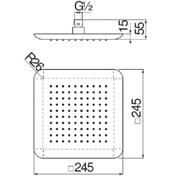 Верхний душ Nobili Rubinetterie AD139/122 шарнирный (детальная фотография), верхние души