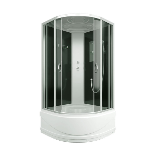 Душевая кабина Erlit Comfort ER3508TP-C 80x80 см с высоким поддоном (детальная фотография), со стеклянными задними стенками