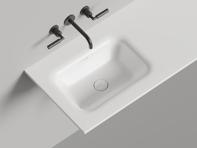 Раковина Salini Onda Flow Round 200 см белый матовый 1402205MN (детальная фотография), белые