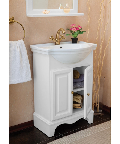 Тумба под раковину, цвет белый матовый, фурнитура бронза, La Beaute Michel BMI60LBO.BR (детальная фотография) index_1