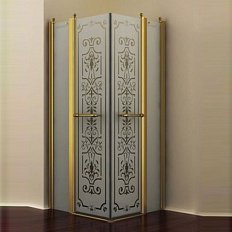 Душевой уголок, профиль хром, матовое стекло, прозрачный узор, Romance Collection Skara