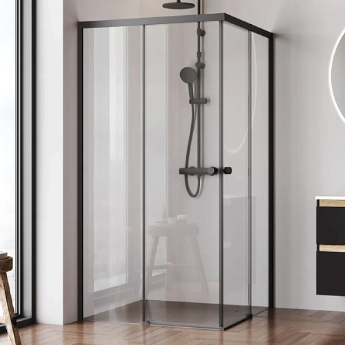 Душевой уголок Am.Pm X-Joy 100x100 см профиль черный - фото 2