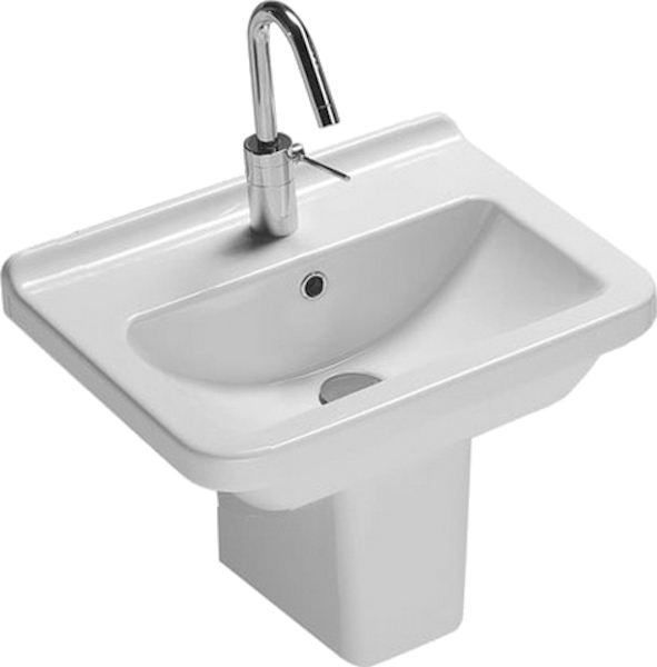 Раковина Hatria Erika Pro 45х40 см YXBJ01 (детальная фотография), подвесные, накладные (на столешницу)