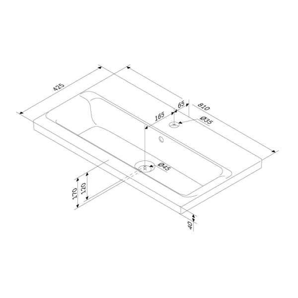 Раковина мебельная Am.Pm Gem 80 см фарфор M90WCC0802WG (детальная фотография) index_1