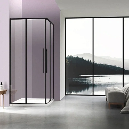Душевой уголок Vincea Slim-N 100х90 см профиль черный - фото 2