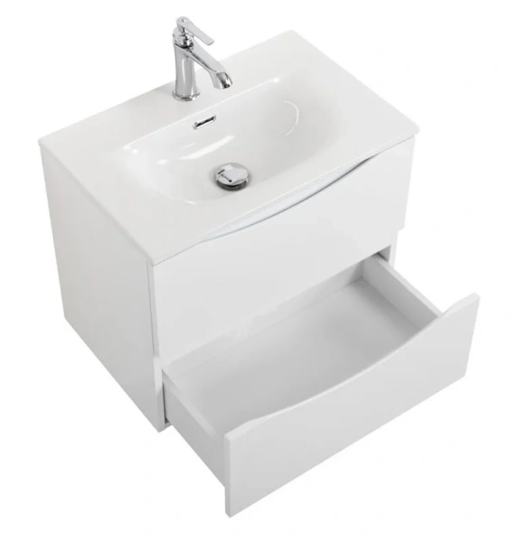 Тумба под раковину подвесная BelBagno Marino-Cer-Mini 50 см Bianco Opaco MARINO-CER-MINI-500-2C-SO-BO-P (детальная фотография), подвесная, пристенная