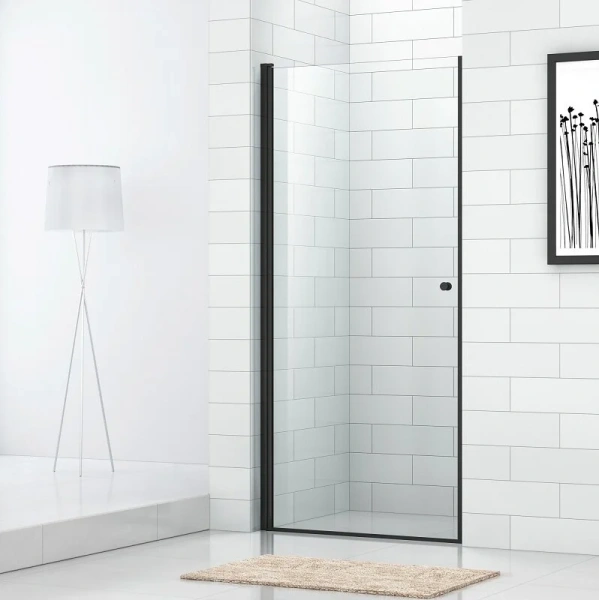 Душевая дверь в нишу Cezares Eco 90 см стекло прозрачное, профиль черный ECO-O-B-1-90-C-NERO (детальная фотография)