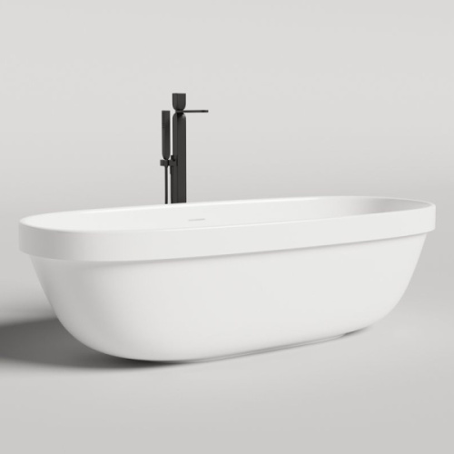 Ванна из искусственного камня Salini Greca In 180x80 см белая матовая 104821M (детальная фотография), современныe, hi-tech