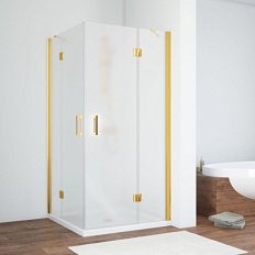 Душевой уголок профиль золотой стекло сатин Vegas-glass
