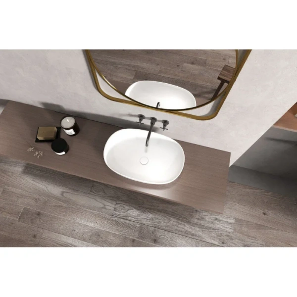 Раковина Abber Stein 60 см белая матовая AS2633 (детальная фотография), белые