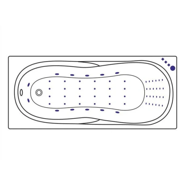 Ванна гидромассажная Excellent Sekwana Nano 170 x 75 см, белый/хром, WAEX.SEK17.NANO.CR (детальная фотография), современныe, hi-tech