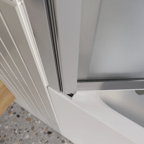 Шторка для ванны BelBagno Luce 90х145 см стекло рифленое профиль хром LUCE-VF-11-90/145-P-Cr (детальная фотография), стеклянные