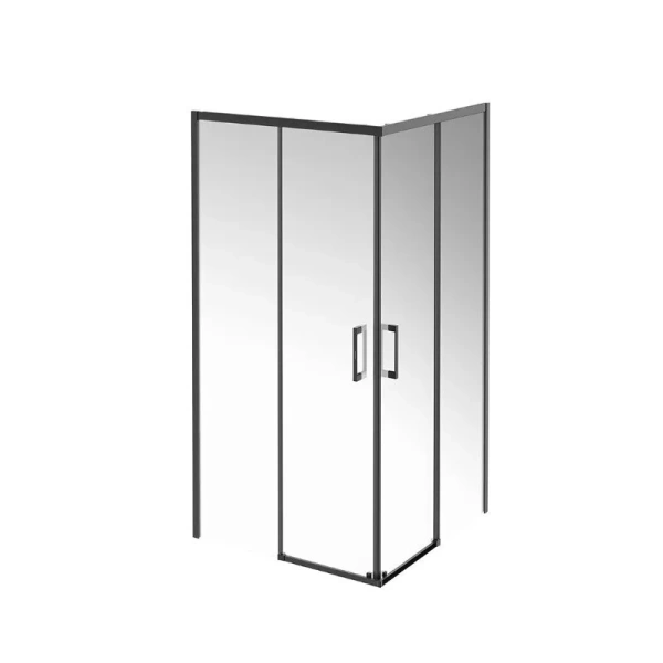 Душевой уголок Kerama Marazzi Vetro 100x100 см профиль черный стекло прозрачное VE.100.SSD.BLK.M (детальная фотография)