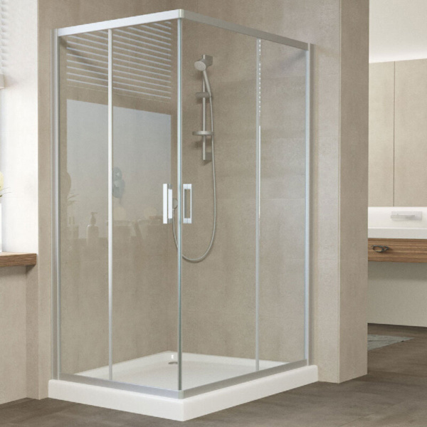 Душевой уголок стекло прозрачное Vegas-glass ZA-F 120х90 01 (детальная фотография), хром, бронза, золото, белые, черные, другие