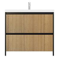 Тумба под раковину напольная Velvex Klaufs 88 см черная/шатане