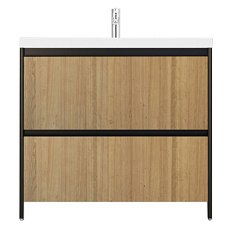 Тумба под раковину напольная Velvex Klaufs 88 см черная/шатане